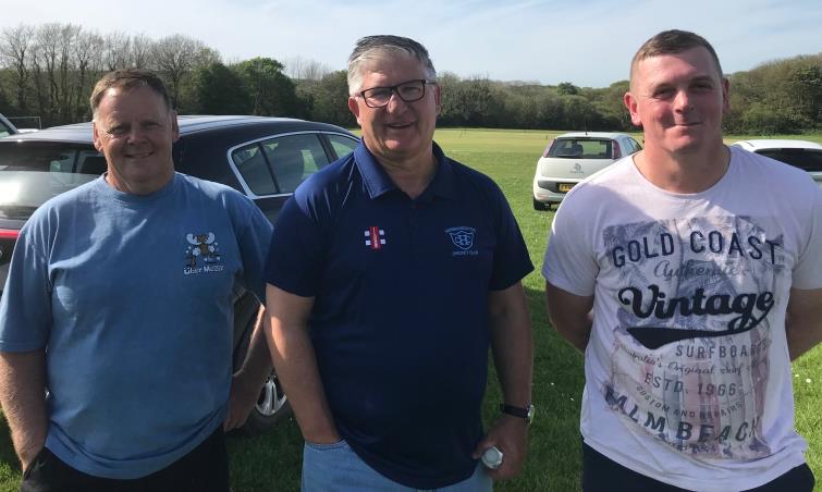 Herbie Hon Sec Gary Davies with great club servants Paul Nicholas and Kristan Bennett